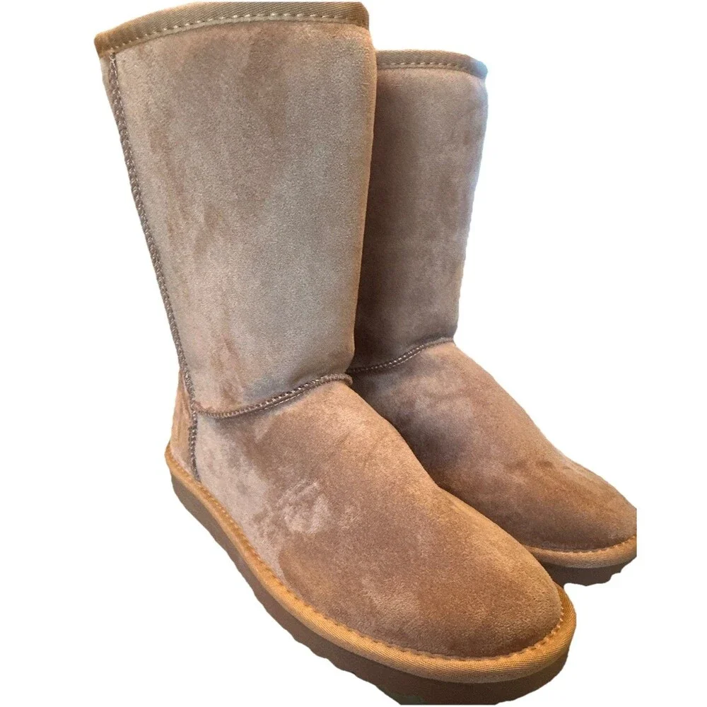 Maurices Supercush Charlie Tall Winter Boots Womens 10 Brown Faux Fur Pull On